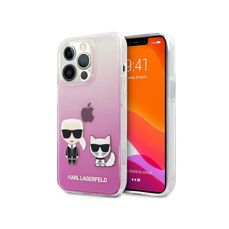 Karl Lagerfeld Distributor - 3666339027438 - KLD600PNK - Karl Lagerfeld KLHCP13LCKTRP Apple iPhone 13 Pro hardcase pink Karl & Choupette - B2B homescreen