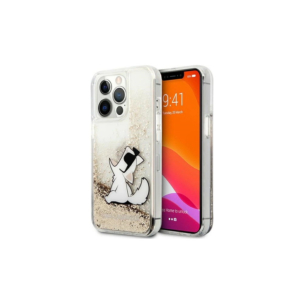 Hurtownia GSM - Etui Karl Lagerfeld KLHCP13LGCFD Apple iPhone 13 Pro zlatý/gold hardcase Liquid Glitter Choupette Fun - KLD601GLD - {ean13} - Hurt