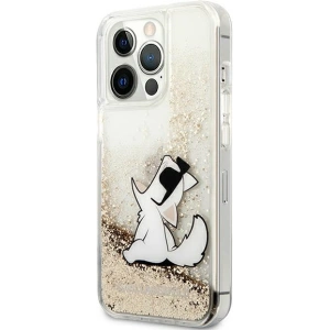 Etui Karl Lagerfeld KLHCP13LGCFD Apple iPhone 13 Pro zlatý/gold hardcase Liquid Glitter Choupette Fun
