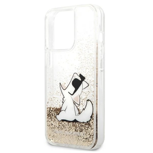 Etui Karl Lagerfeld KLHCP13LGCFD Apple iPhone 13 Pro złoty/gold hardcase Liquid Glitter Choupette Fun