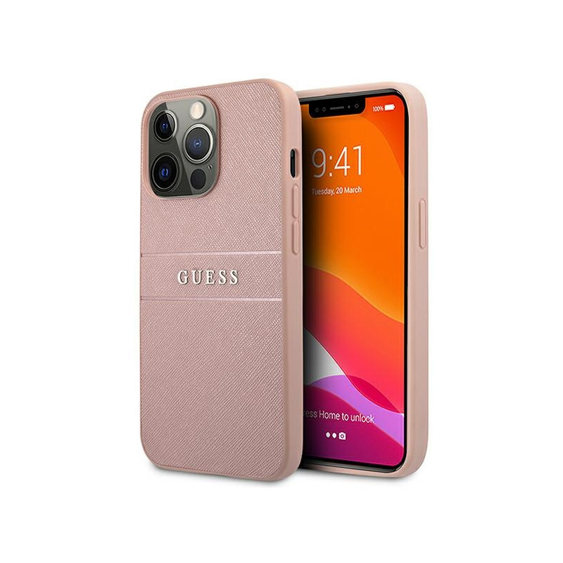 Hurtownia Guess - 3666339023492 - GUE1268PNK - Etui Guess GUHCP13LPSASBPI Apple iPhone 13 Pro różowy/pink hardcase Saffiano Stripe - B2B homescreen