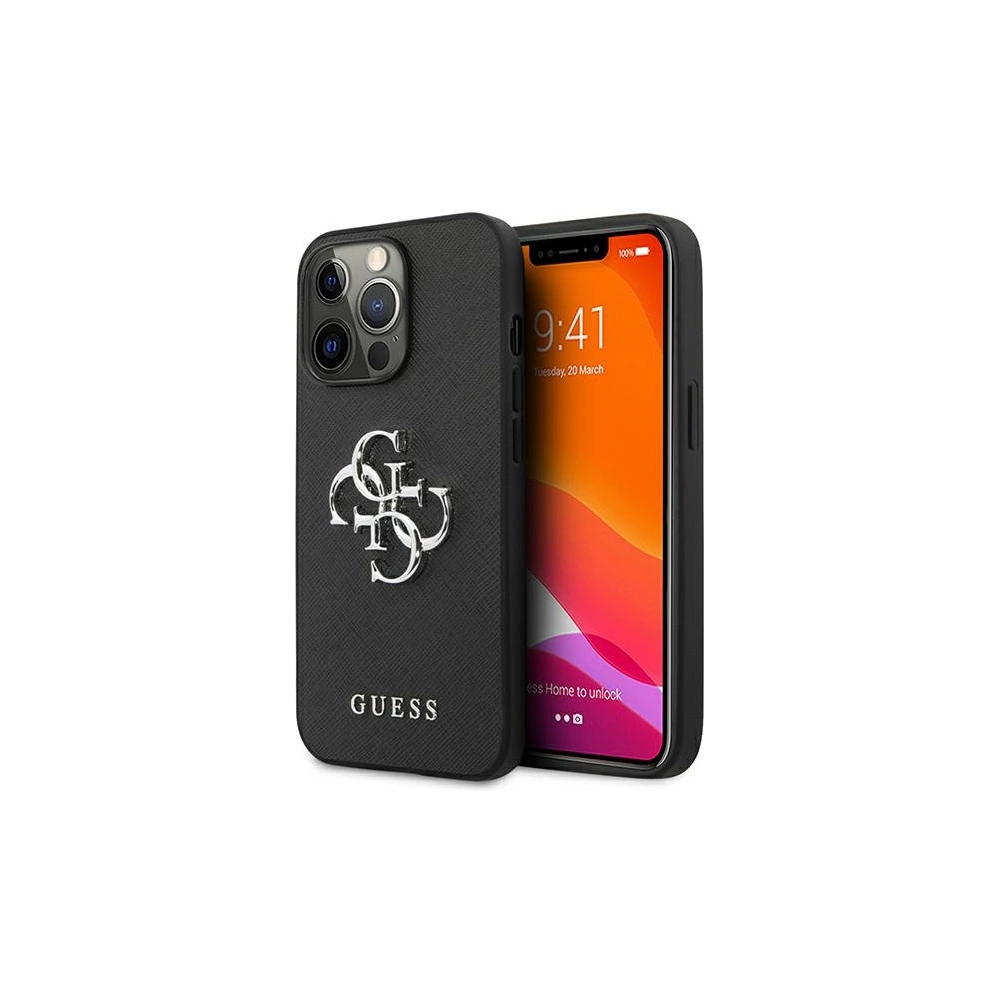 Hurtownia GSM - Case Guess GUHCP13LSA4GSBK Apple iPhone 13 Pro schwarz/black hardcase Saffiano 4G Metal Logo - GUE1269BLK - {ean13} - Hurt