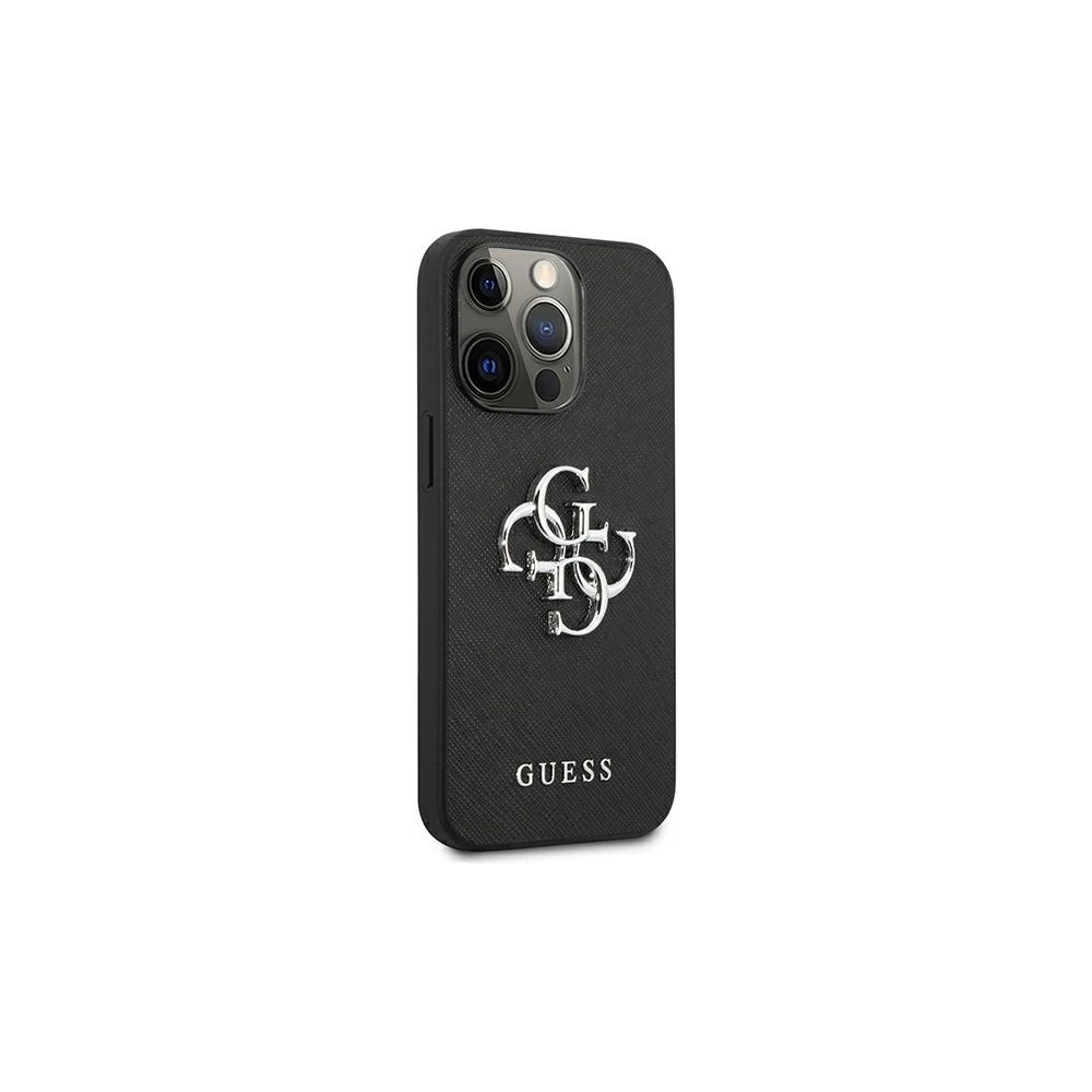 Wholesale Guess GUHCP13LSA4GSBK Apple iPhone 13 Pro black hardcase Saffiano 4G Metal Logo - GUE1269BLK - {ean13} - Hurt