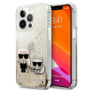 Etui Karl Lagerfeld KLHCP13LGKCD Apple iPhone 13 Pro złoty/gold hardcase Liquid Glitter Karl&Choupette