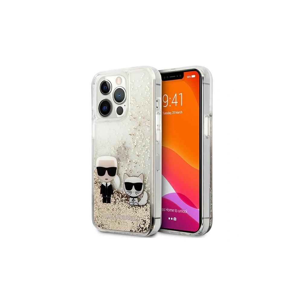 Hurtownia GSM - Etui Karl Lagerfeld KLHCP13LGKCD Apple iPhone 13 Pro zlatý/gold hardcase Liquid Glitter Karl&Choupette - KLD602GLD - {ean13} - Hurt