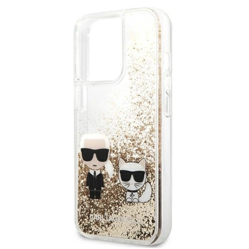 Etui Karl Lagerfeld KLHCP13LGKCD Apple iPhone 13 Pro złoty/gold hardcase Liquid Glitter Karl&Choupette