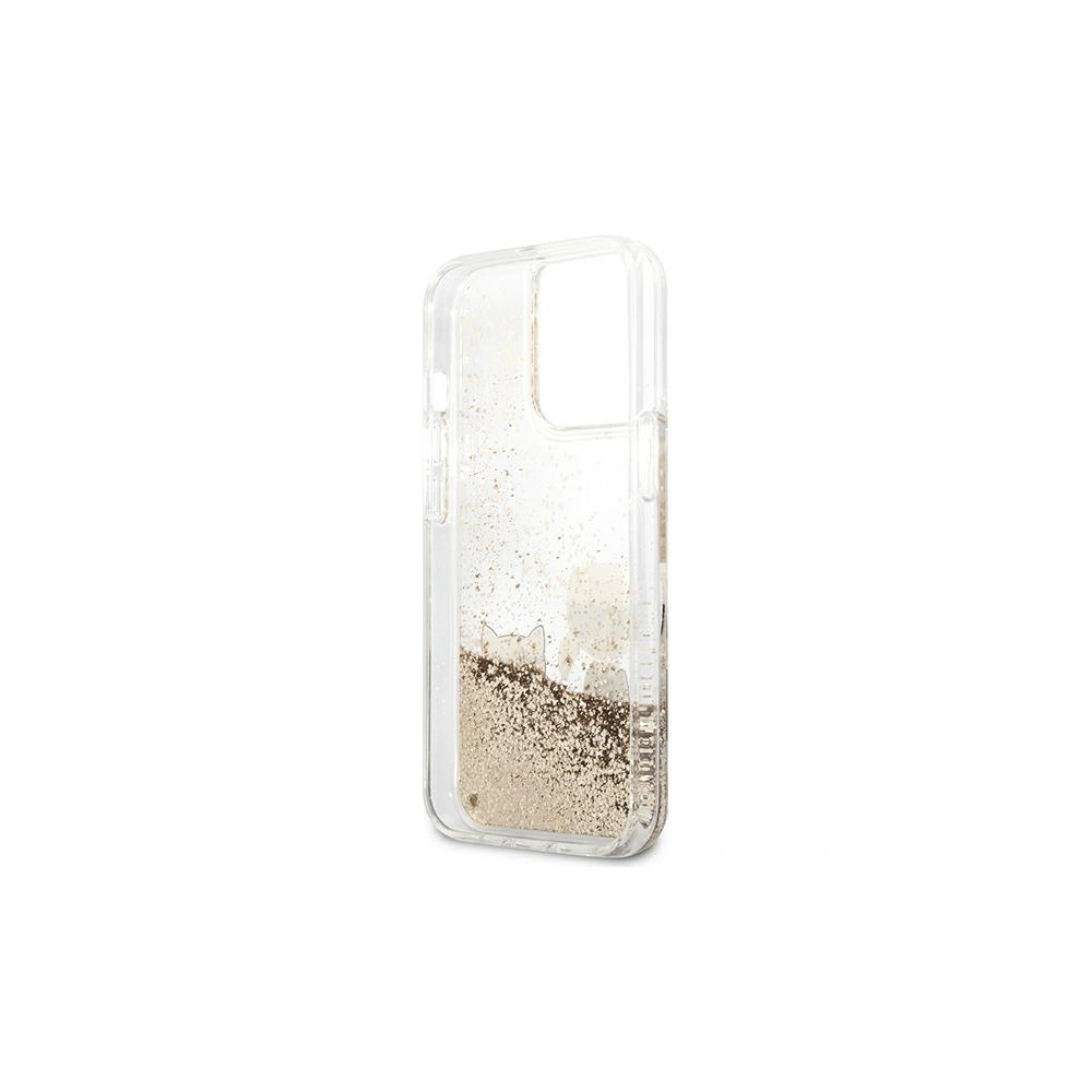Wholesale Karl Lagerfeld KLHCP13LGKCD Apple iPhone 13 Pro gold hardcase Liquid Glitter Karl&Choupette - KLD602GLD - {ean13} - Hurt