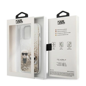 Etui Karl Lagerfeld KLHCP13LGKCD Apple iPhone 13 Pro złoty/gold hardcase Liquid Glitter Karl&Choupette
