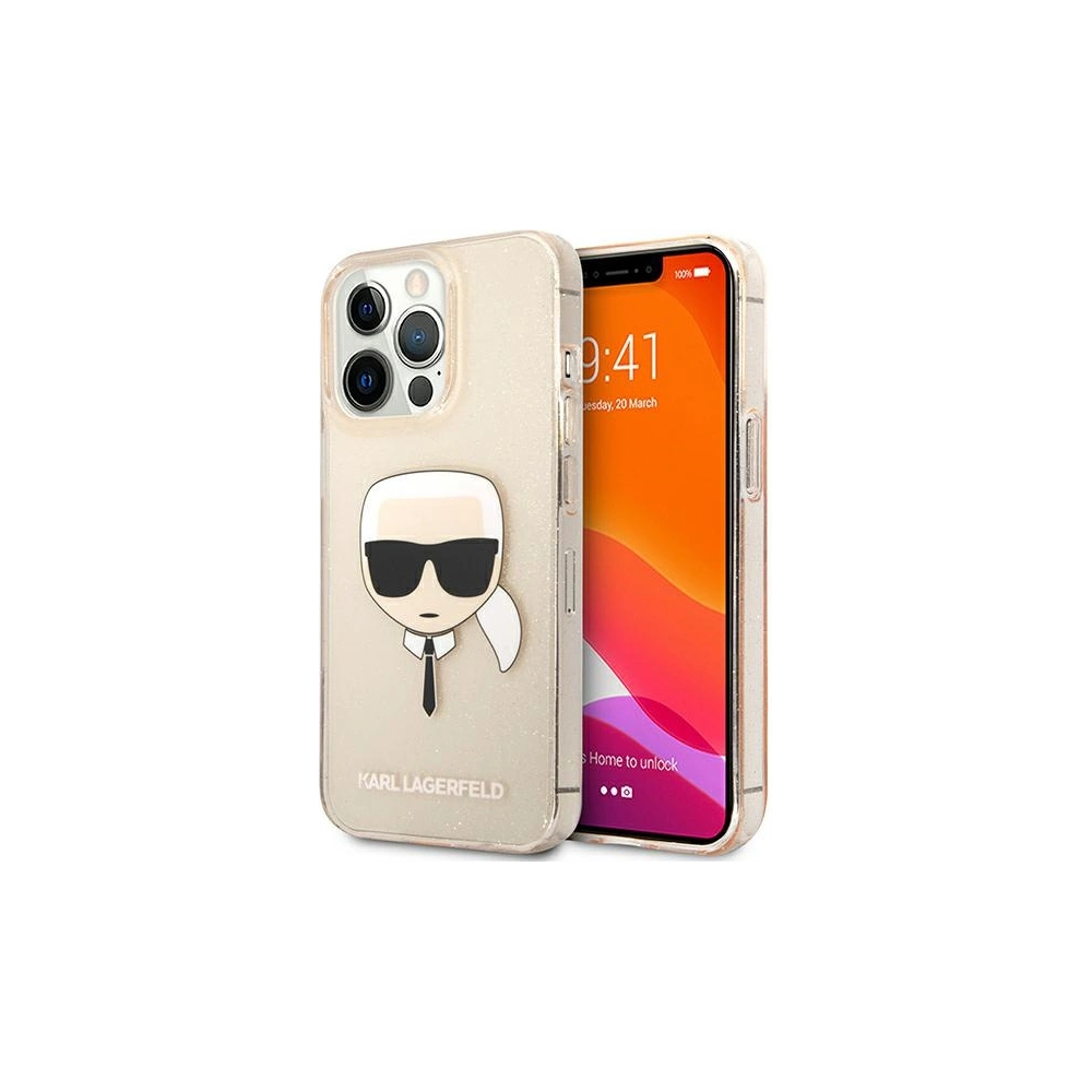 Hurtownia GSM - Etui Karl Lagerfeld KLHCP13LKHTUGLGO Apple iPhone 13 Pro złoty/gold hardcase Glitter Karl`s Head - KLD603GLD - {ean13} - Hurt