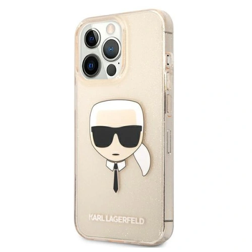 Etui Karl Lagerfeld KLHCP13LKHTUGLGO Apple iPhone 13 Pro złoty/gold hardcase Glitter Karl`s Head