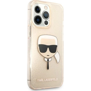 Etui Karl Lagerfeld KLHCP13LKHTUGLGO Apple iPhone 13 Pro złoty/gold hardcase Glitter Karl`s Head