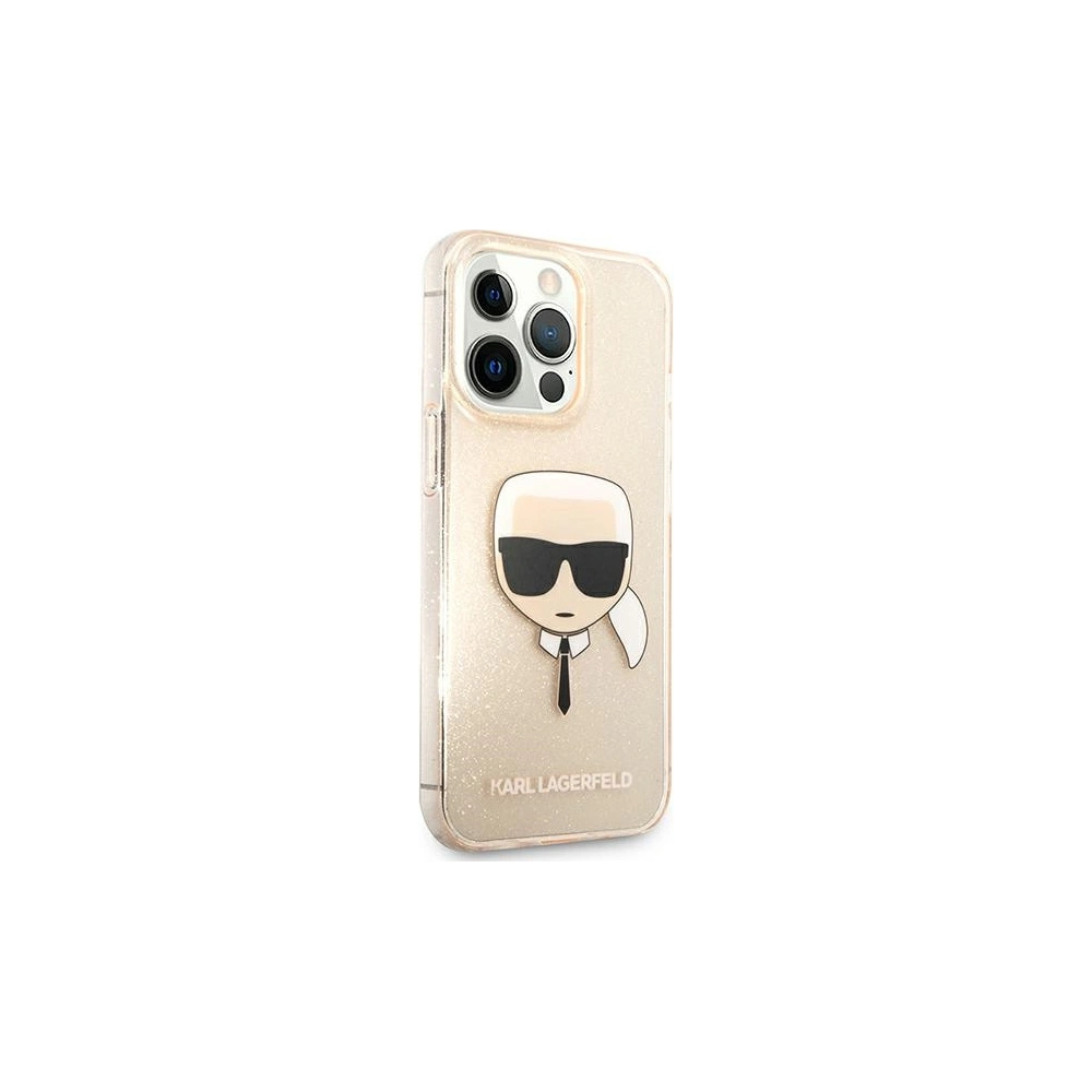 Hurtownia GSM - Etui Karl Lagerfeld KLHCP13LKHTUGLGO Apple iPhone 13 Pro złoty/gold hardcase Glitter Karl`s Head - KLD603GLD - {ean13} - Hurt