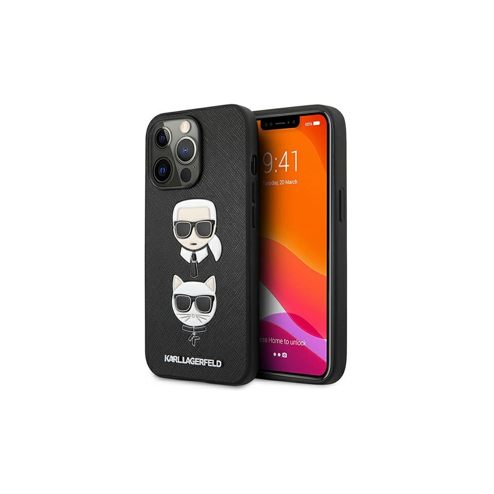 Hurtownia GSM - Etui Karl Lagerfeld KLHCP13LSAKICKCBK Apple iPhone 13 Pro czarny/black book Saffiano Karl & Choupette - KLD606BLK - {ean13} - Hurt