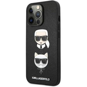 Karl Lagerfeld KLHCP13LSAKICKCBK Apple iPhone 13 Pro black book Saffiano Karl & Choupette