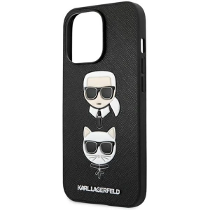 Etui Karl Lagerfeld KLHCP13LSAKICKCBK Apple iPhone 13 Pro czarny/black book Saffiano Karl & Choupette
