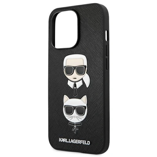 Etui Karl Lagerfeld KLHCP13LSAKICKCBK Apple iPhone 13 Pro czarny/black book Saffiano Karl & Choupette