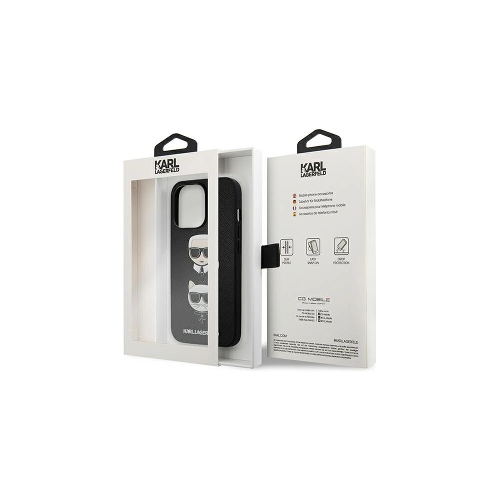Hurtownia GSM - Etui Karl Lagerfeld KLHCP13LSAKICKCBK Apple iPhone 13 Pro czarny/black book Saffiano Karl & Choupette - KLD606BLK - {ean13} - Hurt