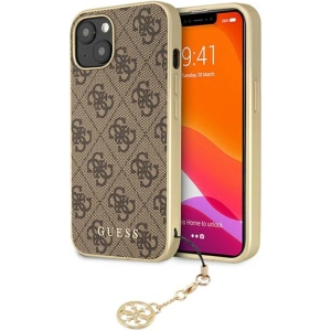 Guess GUHCP13MGF4GBR Apple iPhone 13 brown hardcase 4G Charms Collection