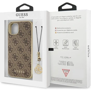 Etui Guess GUHCP13MGF4GBR Apple iPhone 13 brązowy/brown hardcase 4G Charms Collection