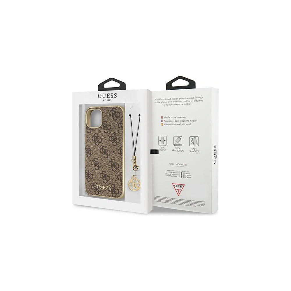 Wholesale Guess GUHCP13MGF4GBR Apple iPhone 13 brown hardcase 4G Charms Collection - GUE1274BR - {ean13} - Hurt