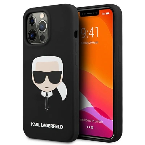 Etui Karl Lagerfeld KLHCP13LSLKHBK Apple iPhone 13 Pro czarny/black hardcase Silicone Karl`s Head