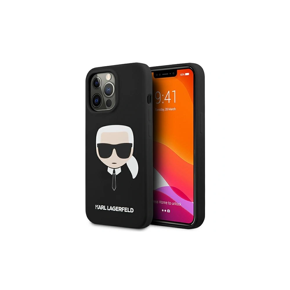 Hurtownia GSM - Etui Karl Lagerfeld KLHCP13LSLKHBK Apple iPhone 13 Pro czarny/black hardcase Silicone Karl`s Head - KLD607BLK - {ean13} - Hurt