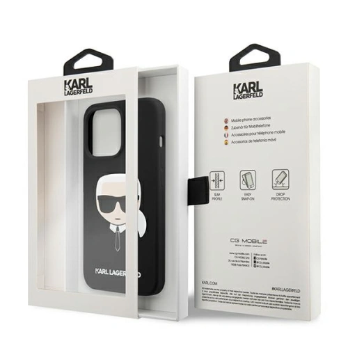 Etui Karl Lagerfeld KLHCP13LSLKHBK Apple iPhone 13 Pro czarny/black hardcase Silicone Karl`s Head