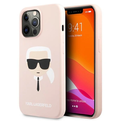 Etui Karl Lagerfeld KLHCP13LSLKHLP Apple iPhone 13 Pro jasnoróżowy/light pink hardcase Silicone Karl`s Head