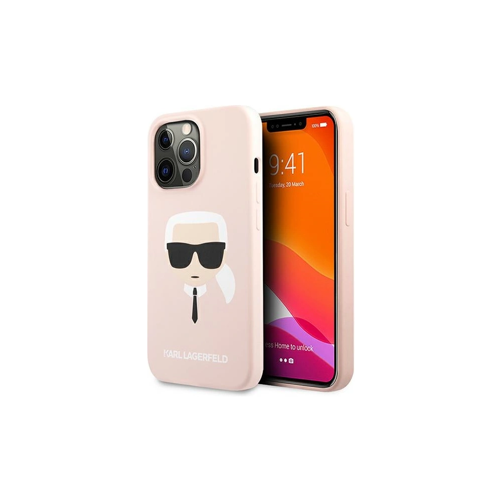 Hurtownia GSM - Etui Karl Lagerfeld KLHCP13LSLKHLP Apple iPhone 13 Pro jasnoróżowy/light pink hardcase Silicone Karl`s Head - KLD608PNK - {ean13} - Hurt