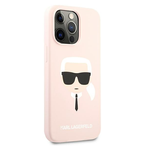 Kryt Karl Lagerfeld KLHCP13LSLKHLP Apple iPhone 13 Pro light pink hardcase Silicone Karl`s Head