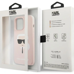Etui Karl Lagerfeld KLHCP13LSLKHLP Apple iPhone 13 Pro jasnoróżowy/light pink hardcase Silicone Karl`s Head
