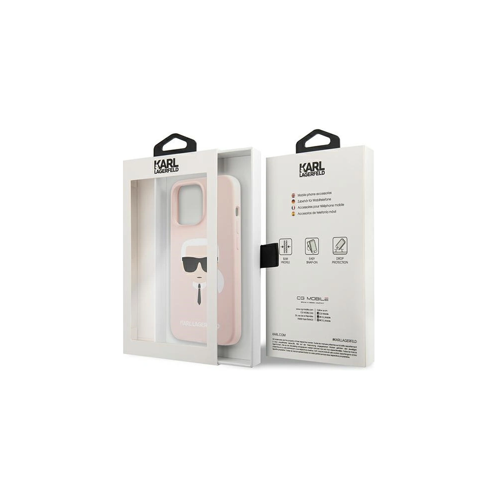 Hurtownia GSM - Etui Karl Lagerfeld KLHCP13LSLKHLP Apple iPhone 13 Pro jasnoróżowy/light pink hardcase Silicone Karl`s Head - KLD608PNK - {ean13} - Hurt