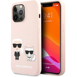 Etui Karl Lagerfeld KLHCP13LSSKCI Apple iPhone 13 Pro hardcase jasno różowy/light pink Silicone Karl & Choupette
