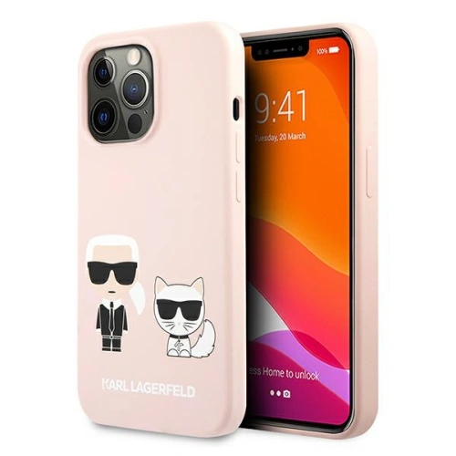 Etui Karl Lagerfeld KLHCP13LSSKCI Apple iPhone 13 Pro hardcase jasno różowy/light pink Silicone Karl & Choupette