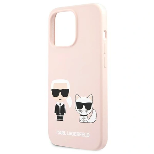 Etui Karl Lagerfeld KLHCP13LSSKCI Apple iPhone 13 Pro hardcase jasno różowy/light pink Silicone Karl & Choupette