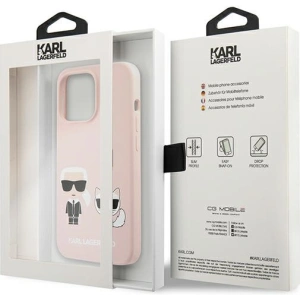 Etui Karl Lagerfeld KLHCP13LSSKCI Apple iPhone 13 Pro hardcase jasno różowy/light pink Silicone Karl & Choupette