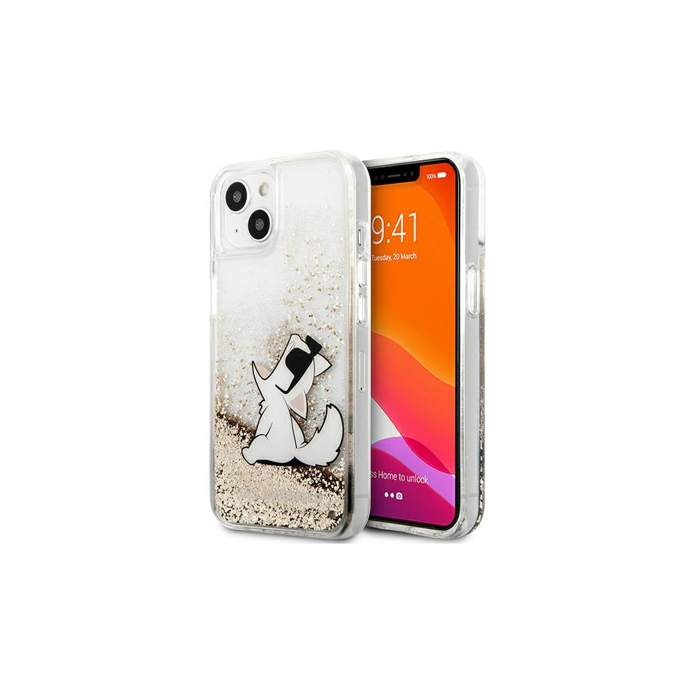 Hurtownia GSM - Etui Karl Lagerfeld KLHCP13MGCFD Apple iPhone 13 złoty/gold hardcase Liquid Glitter Choupette Fun - KLD615GLD - {ean13} - Hurt