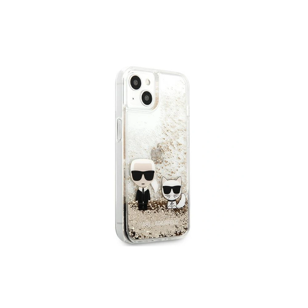 Etui Karl Lagerfeld KLHCP13MGKCD Apple iPhone 13 zlatý/gold hardcase Liquid Glitter Karl&Choupette