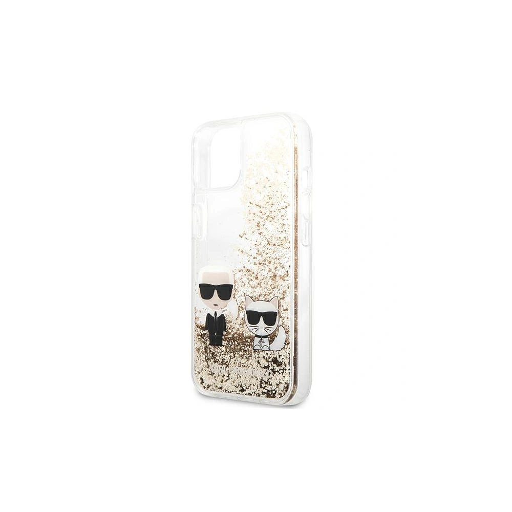 Etui Karl Lagerfeld KLHCP13MGKCD Apple iPhone 13 zlatý/gold hardcase Liquid Glitter Karl&Choupette