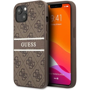 Etui Guess GUHCP13S4GDBR Apple iPhone 13 mini hnědý/brown hardcase 4G Stripe