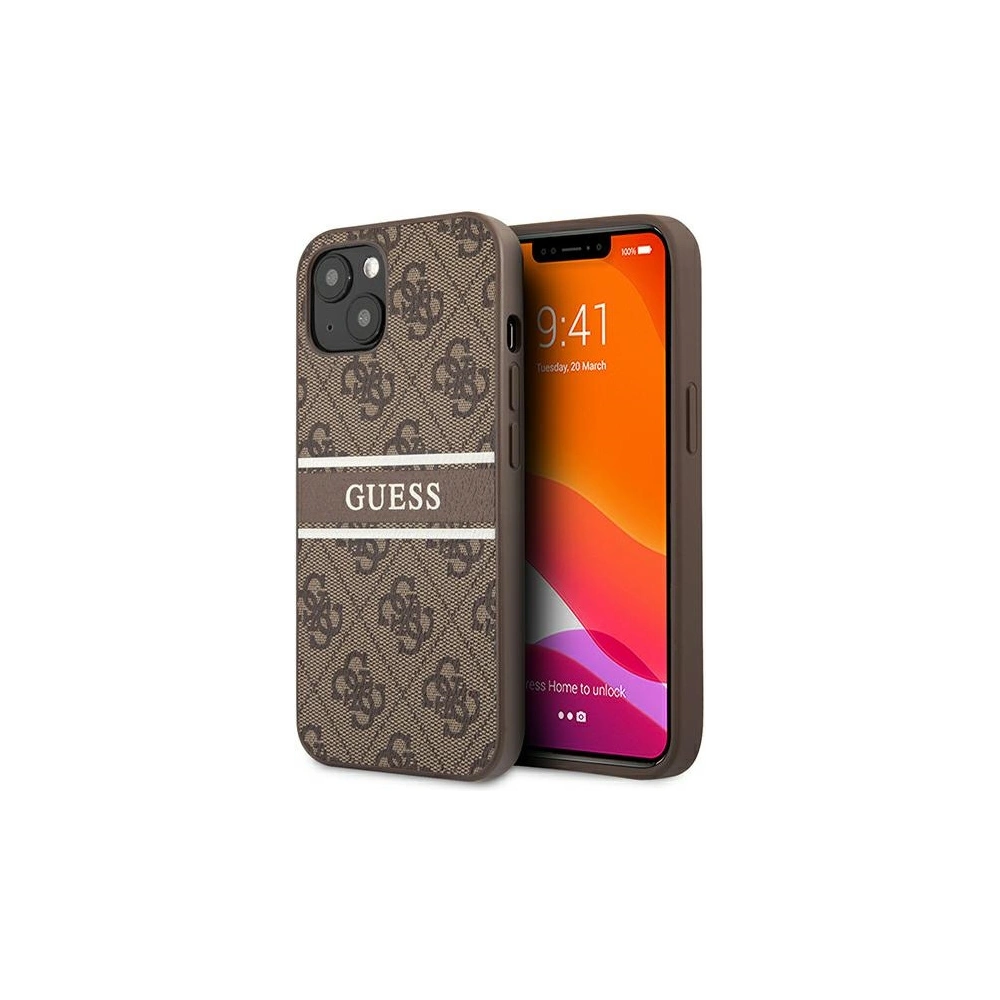 Hurtownia GSM - Etui Guess GUHCP13S4GDBR Apple iPhone 13 mini hnědý/brown hardcase 4G Stripe - GUE1280BR - {ean13} - Hurt