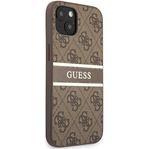 Etui Guess GUHCP13S4GDBR Apple iPhone 13 mini brązowy/brown hardcase 4G Stripe