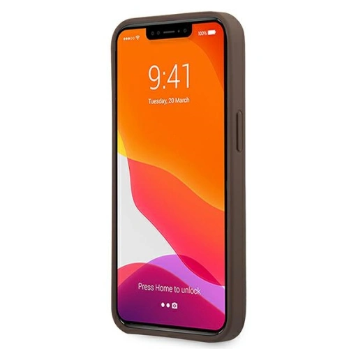 Etui Guess GUHCP13S4GDBR Apple iPhone 13 mini brązowy/brown hardcase 4G Stripe