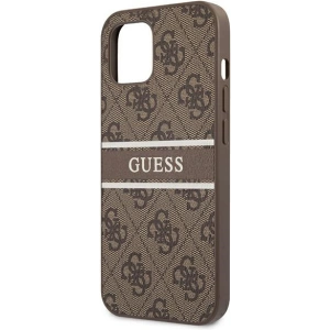 Etui Guess GUHCP13S4GDBR Apple iPhone 13 mini brązowy/brown hardcase 4G Stripe