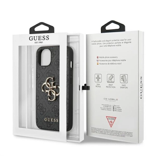 Etui Guess GUHCP13S4GMGGR Apple iPhone 13 mini szary/grey hardcase 4G Big Metal Logo