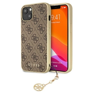 Guess GUHCP13SGF4GBR Apple iPhone 13 mini brown hardcase 4G Charms Collection