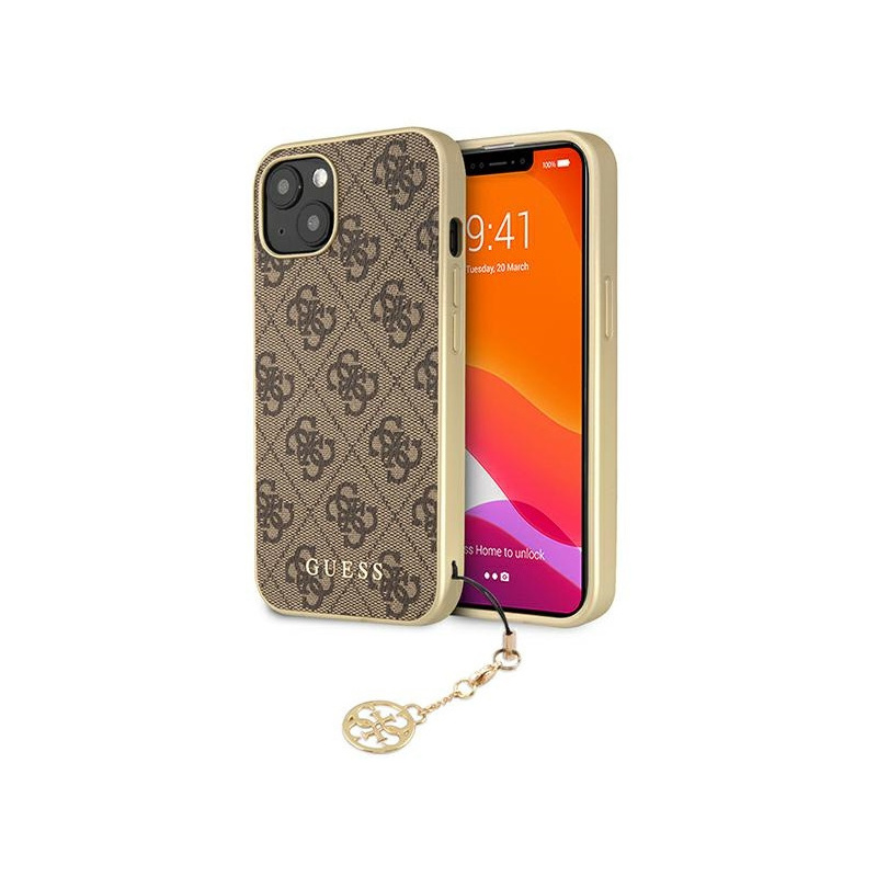 Hurtownia Guess - 3666339033439 - GUE1283BR - Etui Guess GUHCP13SGF4GBR Apple iPhone 13 mini brązowy/brown hardcase 4G Charms Collection - B2B homescreen