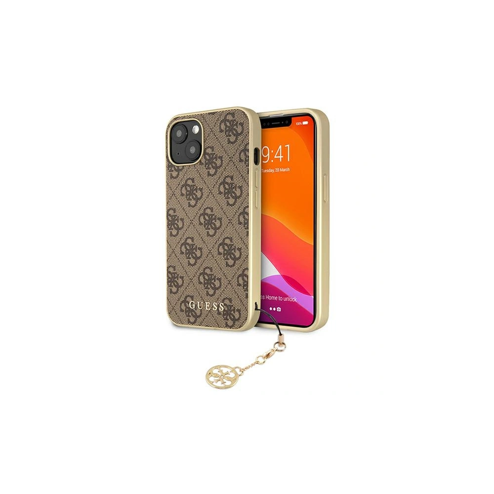 Wholesale Guess GUHCP13SGF4GBR Apple iPhone 13 mini brown hardcase 4G Charms Collection - GUE1283BR - {ean13} - Hurt