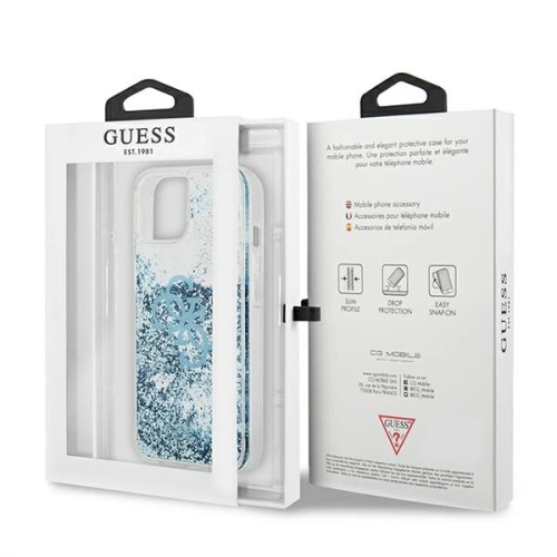 Etui Guess GUHCP13SLG4GBL Apple iPhone 13 mini niebieski/blue hardcase 4G Big Liquid Glitter
