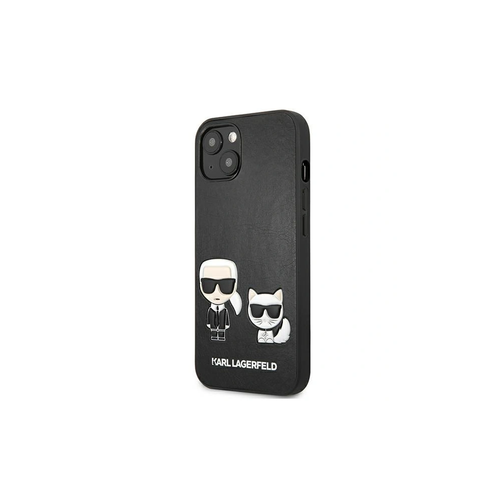 Karl Lagerfeld KLHCP13MPCUSKCBK Apple iPhone 13 black hardcase Ikonik Karl & Choupette